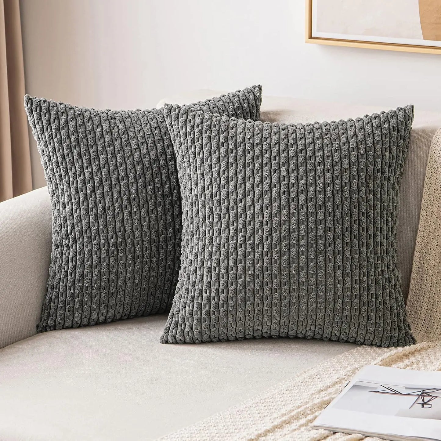 Cozy Striped Velvet Cushion Pillow for Home Decor