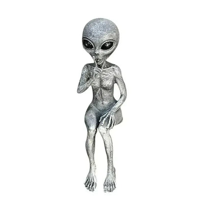 Alien Garden Statue UFO Decor Figurine