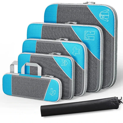 Compact Travel Packing Cubes Set Waterproof Bags