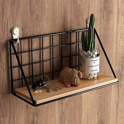 Rustic Natural Fiber Wall Shelf