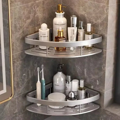 Easy Install Corner Shower Caddy in Aluminum