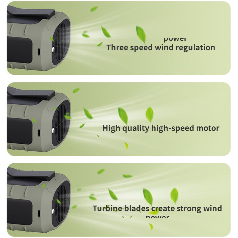 Portable Rechargeable Camping Neck Fan Charger