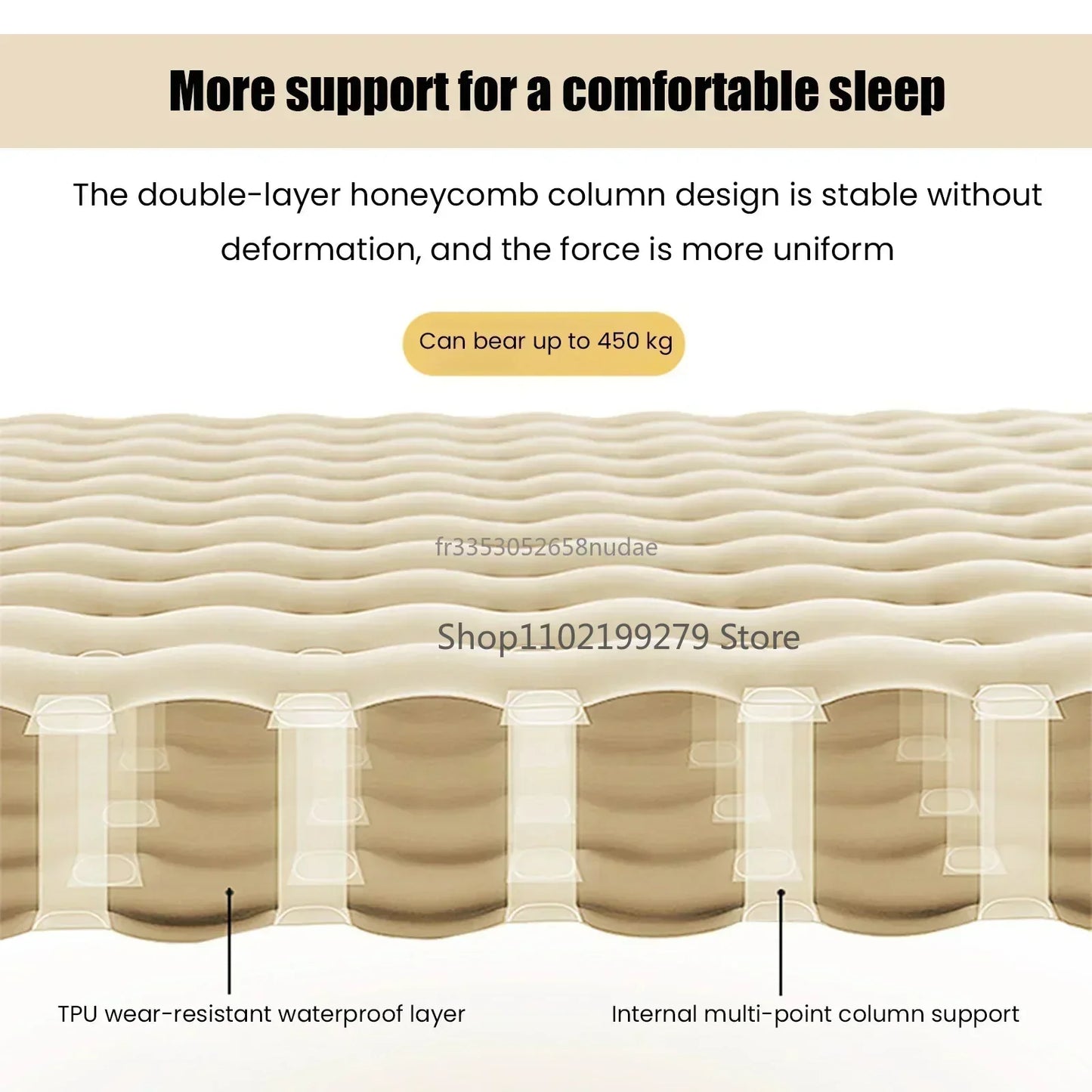 Lightweight Waterproof Camping Mattress with Pump & Connectors