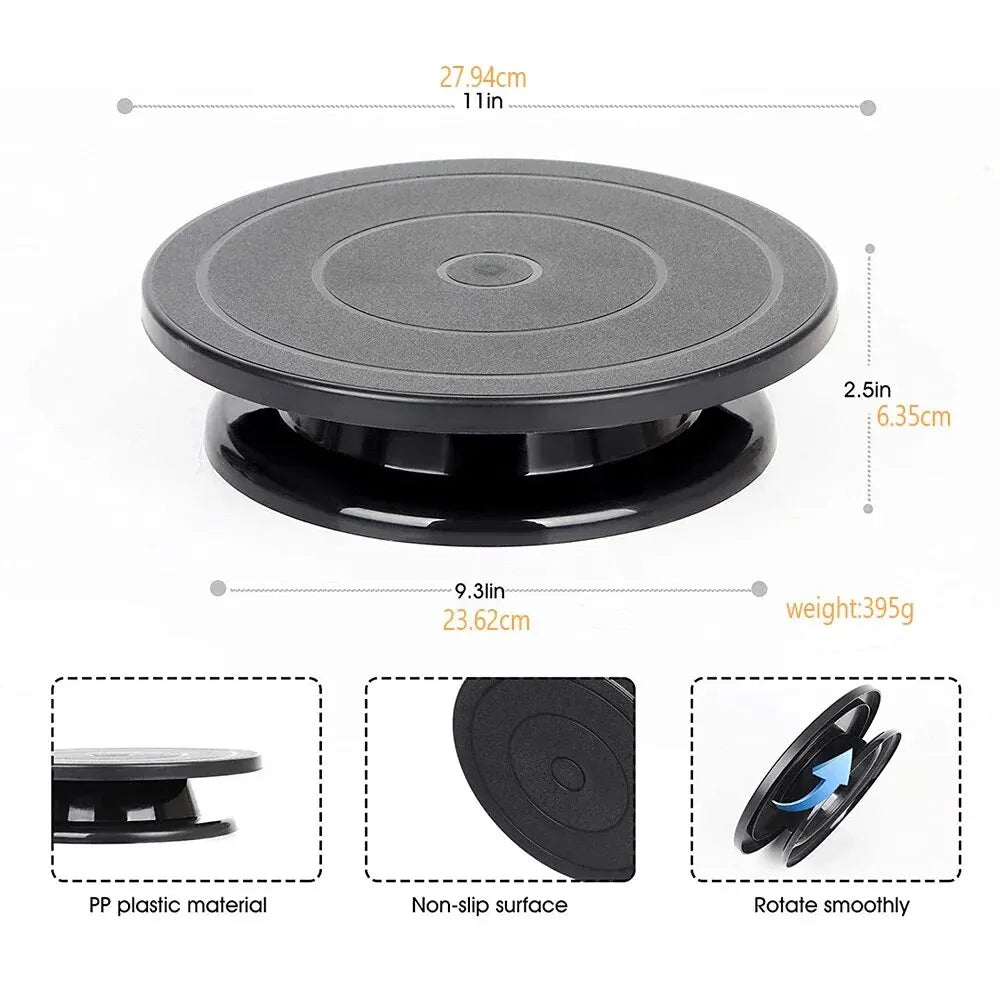 Rotating Cake Stand 28cm Round Food Display Turntable