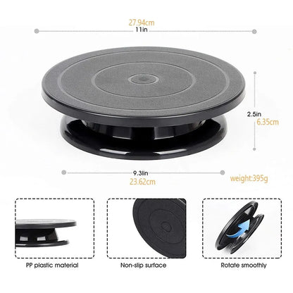 Rotating Cake Stand 28cm Round Food Display Turntable