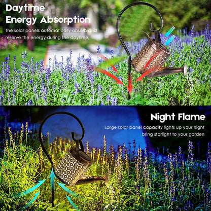 Solar Powered Outdoor Patio Watering Can Lamp