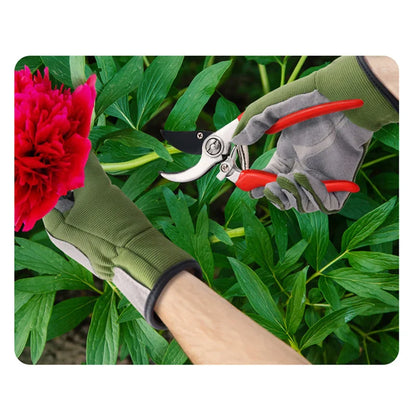 Tough Gardening Gloves with Long Leather Palm Protection