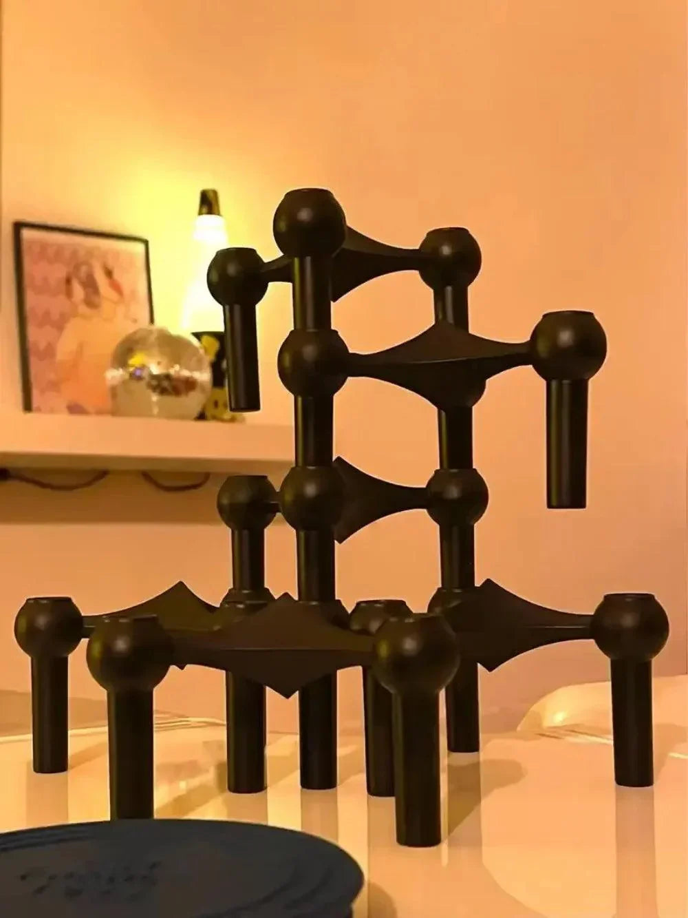 Simple Silver Metal Candle Holder