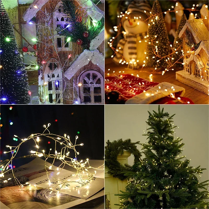 Colorful LED Fairy String Lights Waterproof 36m Silver Wire