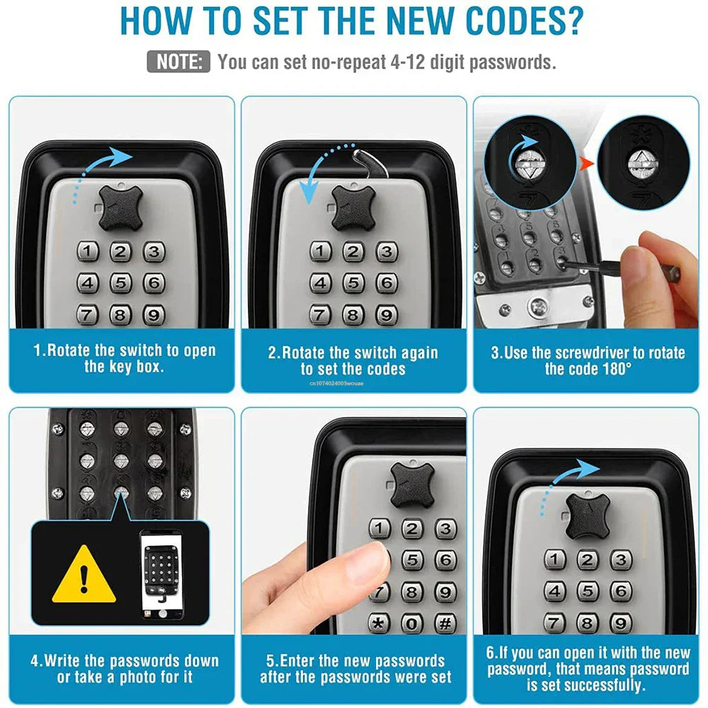Secure Outdoor Key Lock Box with Digital Combination