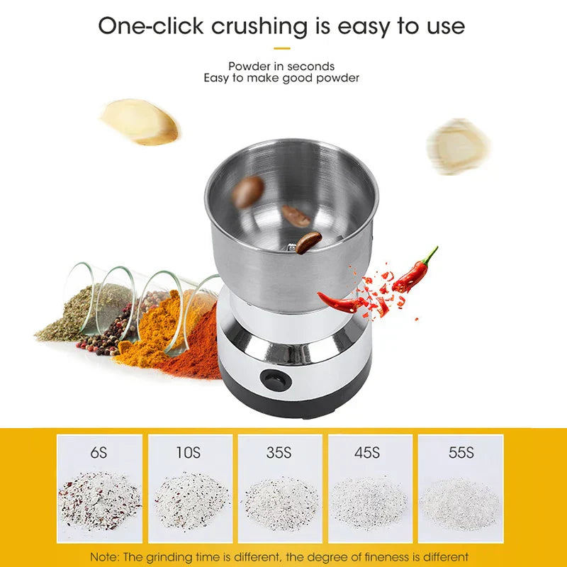 Compact Electric Grinder - 300ml Fine Mill for Food, Coffee, Spices