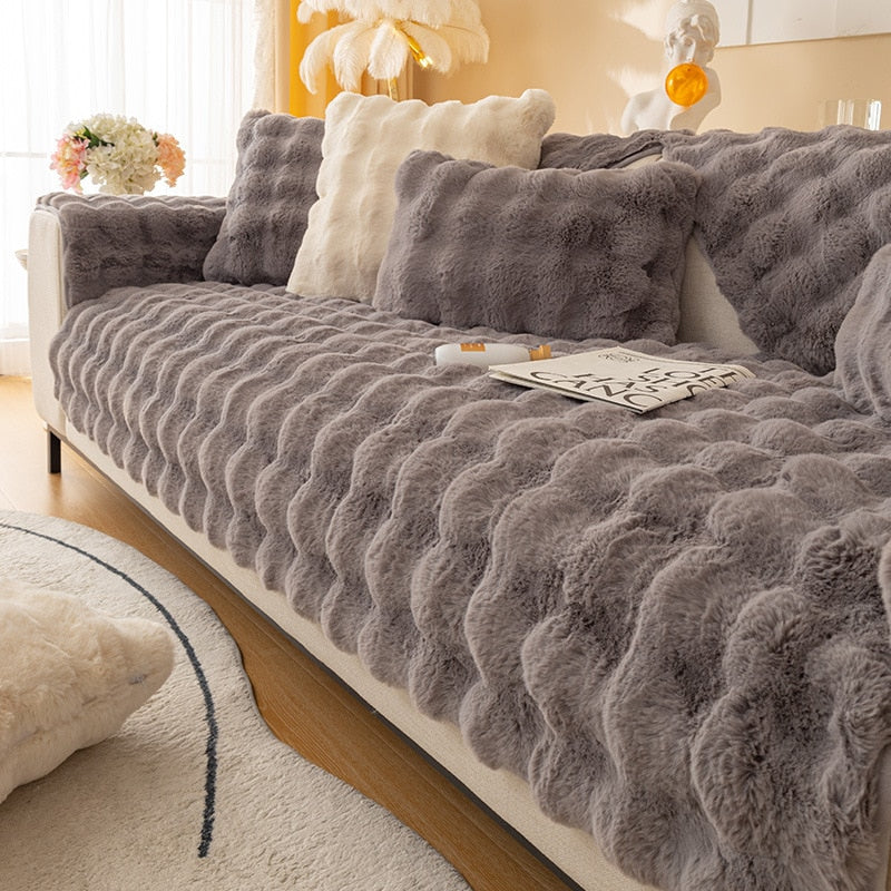 Soft Cozy Fleece Sofa Slipcover