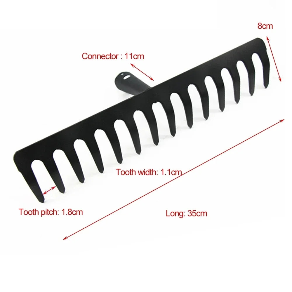 Heavy Duty Stainless Steel Garden Rake with 14 Tines