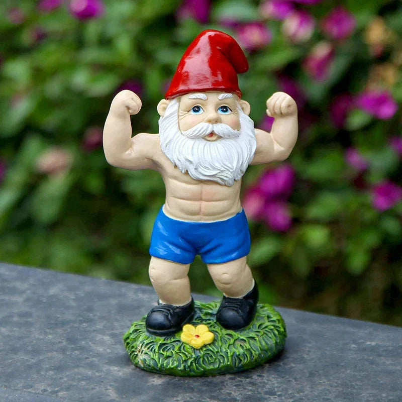 Comical Gnome Resin Statue for Home Garden Decor