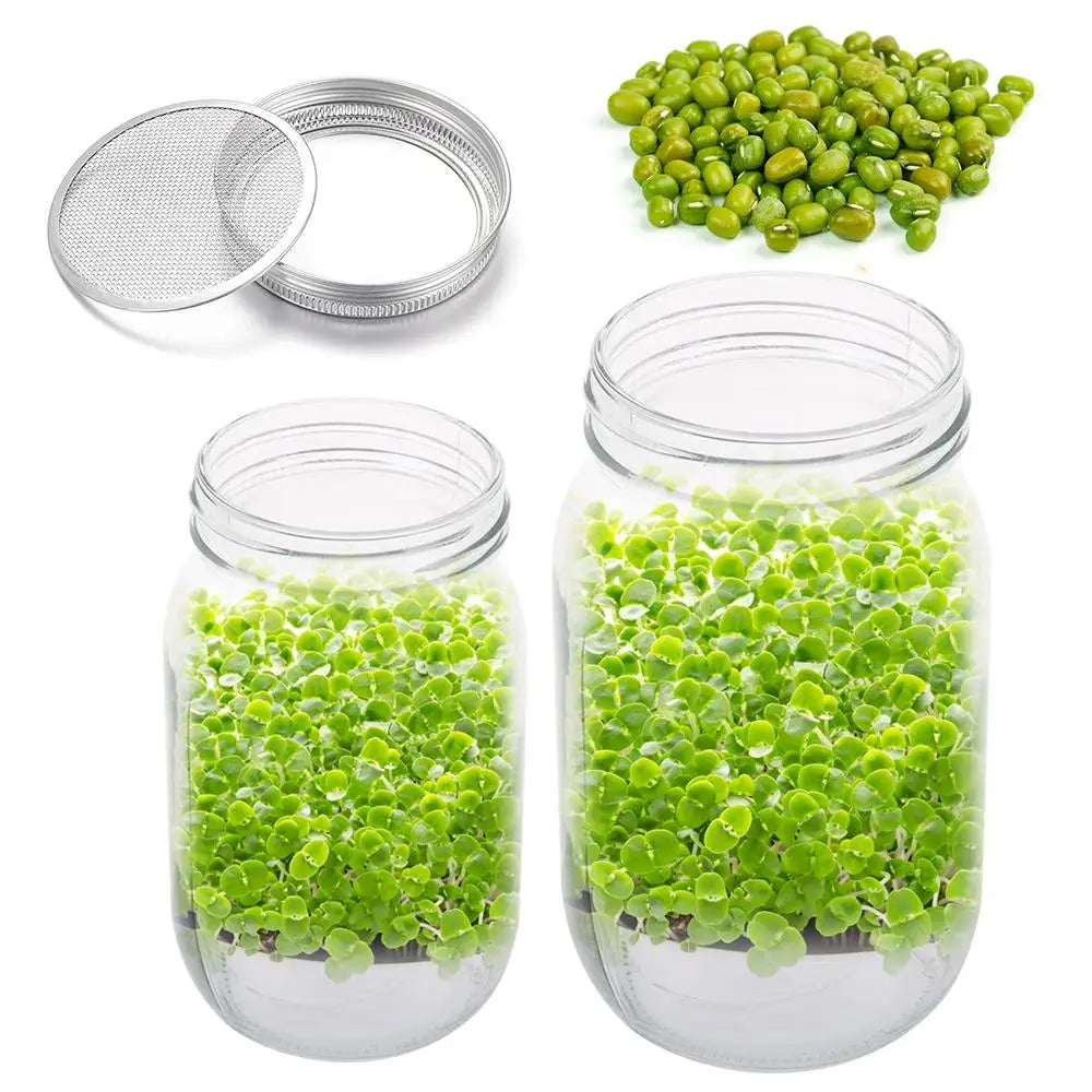 Easy Sprout Jar Starter Kit Stainless Steel Lid - Fesara
