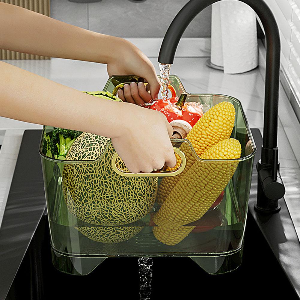 Collapsible Kitchen Veggie Washing Basket Strainer