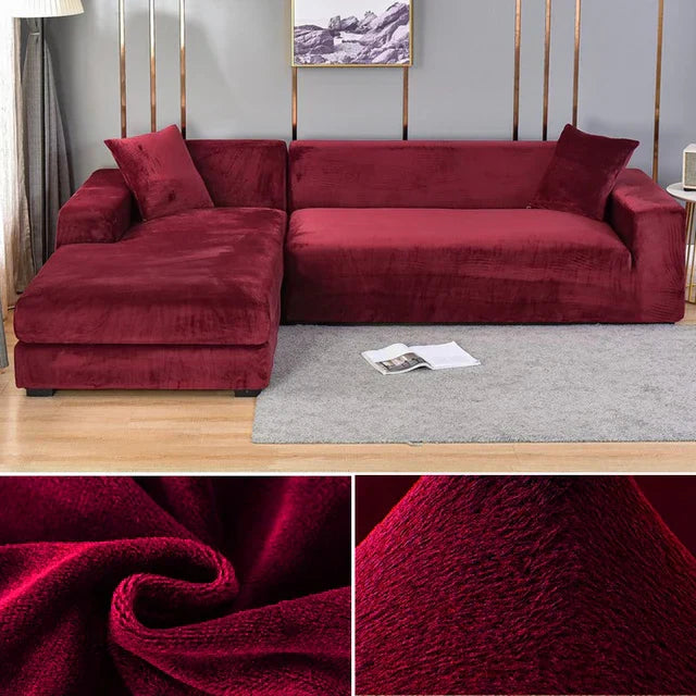 Stretchy Soft Velvet Sofa Protector Cover
