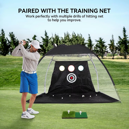 Compact Golf Practice Mat with Tee for Home Use