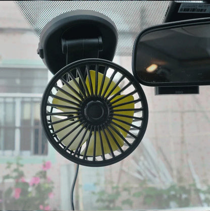 Portable Car Fan with USB and Cigarette Lighter Adapter