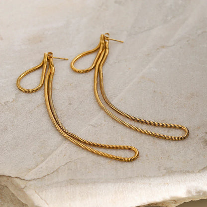 Elegant Drop Tassel Stud Earrings