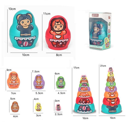 Fun Colorful Wooden Russian Nesting Dolls