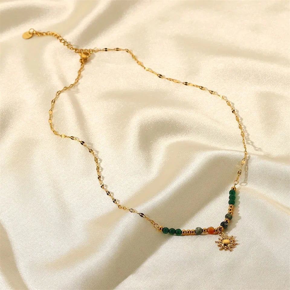Delicate Bohemian Style Sun Necklace