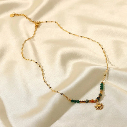 Delicate Bohemian Style Sun Necklace