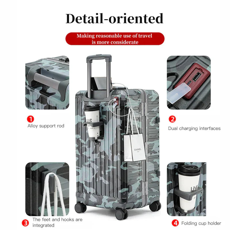 Durable Large Handle Hardside Luggage with 360 Spinner Wheels