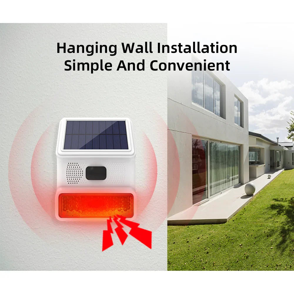 Wireless Solar Siren Alarm Module with Light and Sound