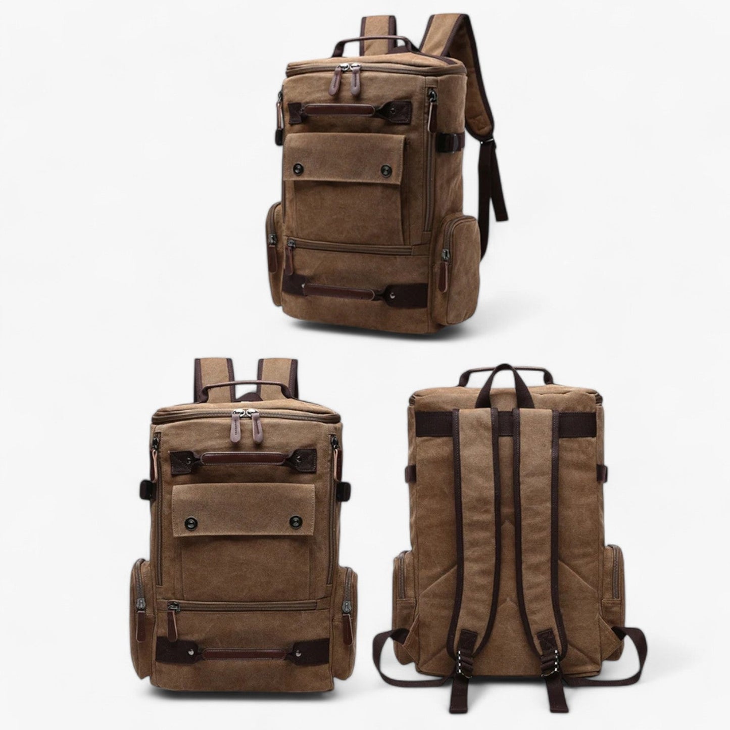 Retro Chic Canvas Backpack with Laptop Sleeve