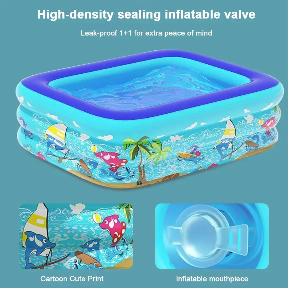 Fun Kids Inflatable Pool with Colorful Garden Design