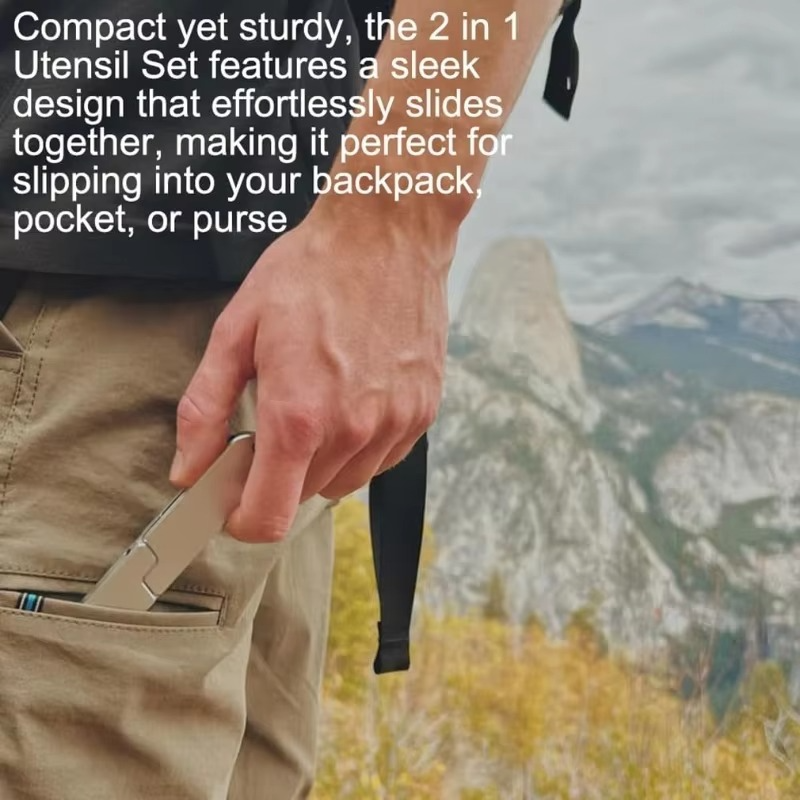 Portable 2-in-1 Travel Cutlery Set