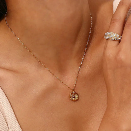 Gold Explorer World Travel Necklace