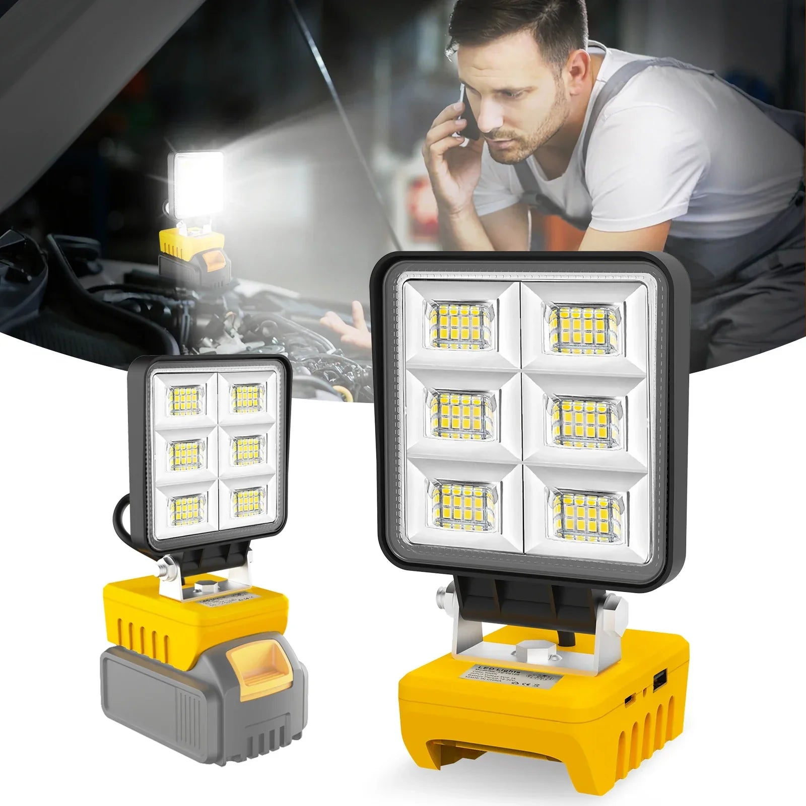 Bright 48 LED Rechargeable Work Lamp - Fesara