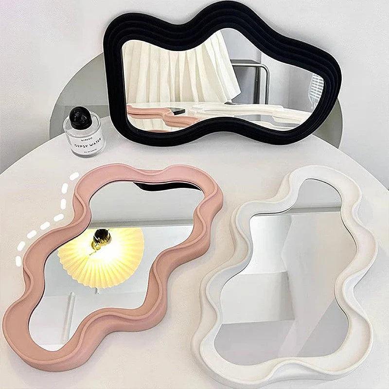 Round White Cloud Wall Mirror