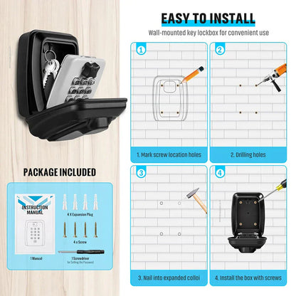 Secure Outdoor Key Lock Box with Digital Combination
