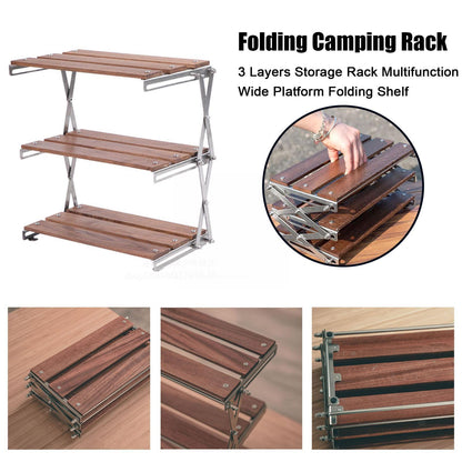Space Saving 3-Tier Folding Storage Shelf