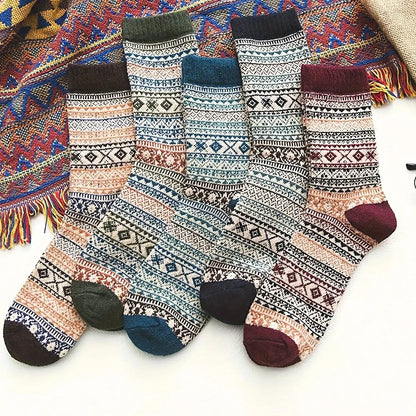 Cozy Women's Wool Socks 5 Pack Warm Winter Set - Fesara