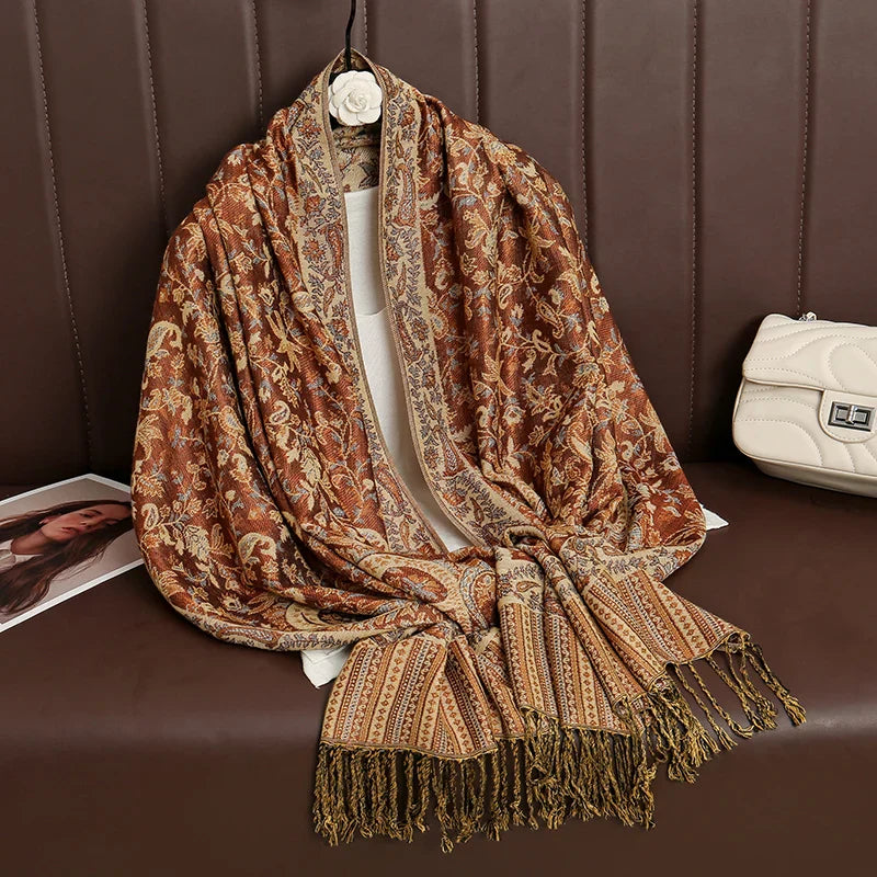 Soft Women's Cashmere Scarf Luxury Warm Print