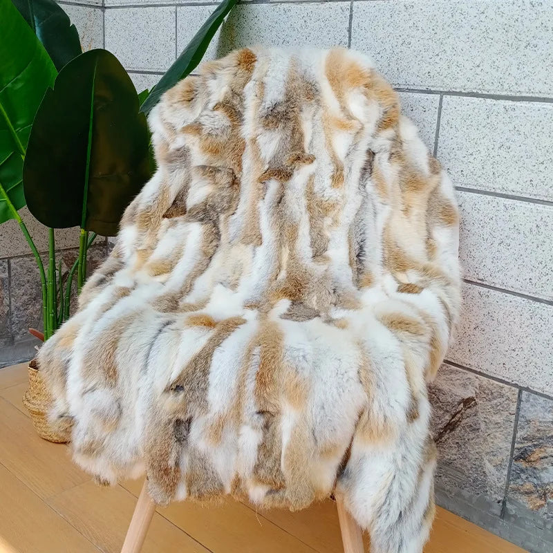 Plush Faux Fur Throw Blanket 100x50cm Handmade