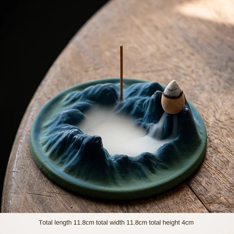Serenity Mountain Ceramic Waterfall Incense Holder - Fesara
