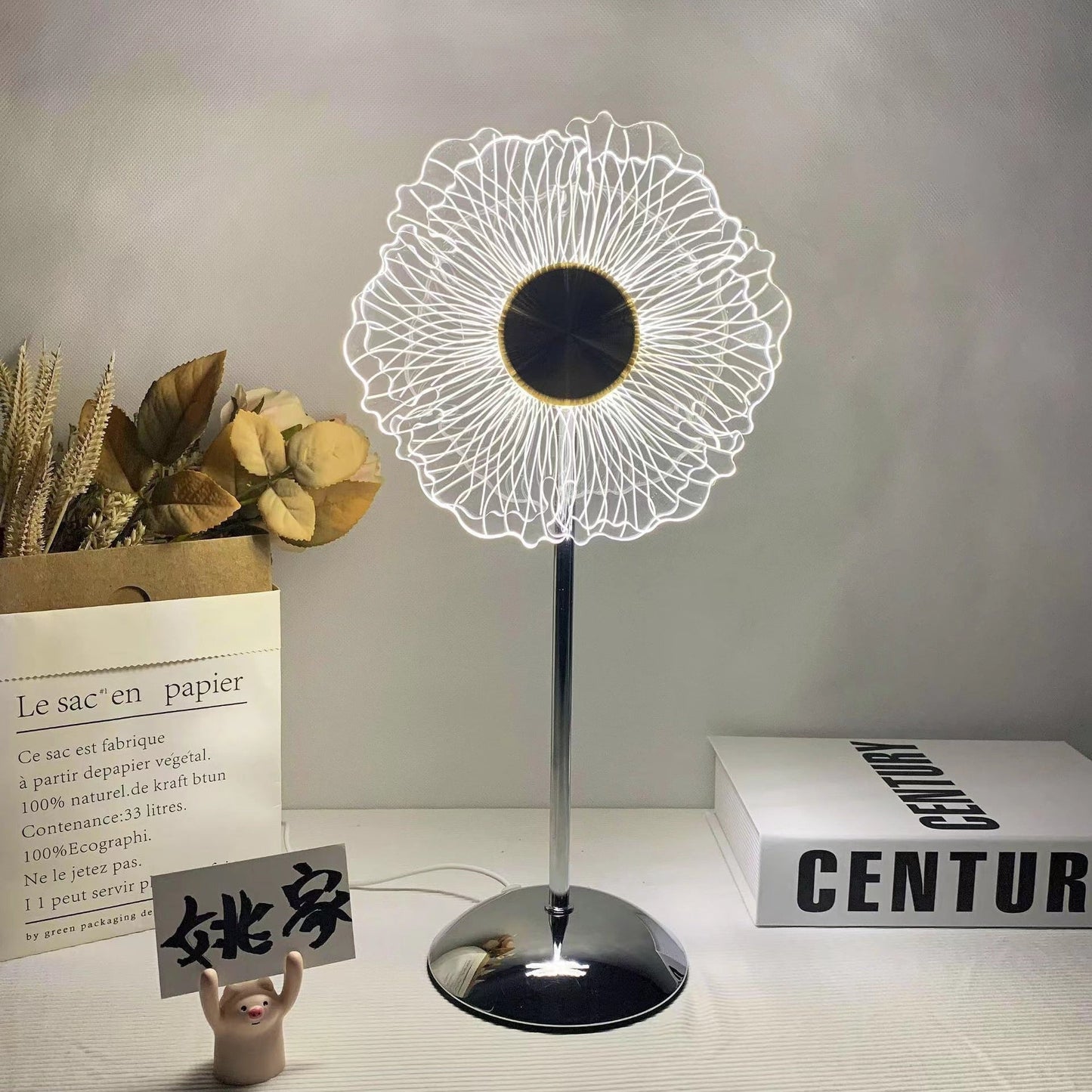 Colorful Rainbow Glass Table Lamp