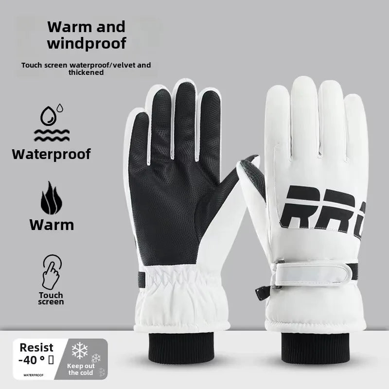 Warm Waterproof Ski Gloves with Touchscreen Fingers
