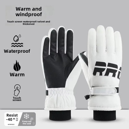 Warm Waterproof Ski Gloves with Touchscreen Fingers