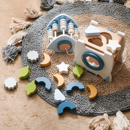Natural Wood Space Building Blocks Set