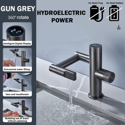 Contemporary Automatic Rotating Waterfall Kitchen Faucet - Fesara