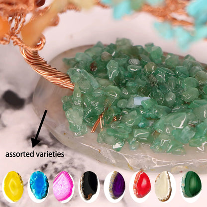 Sparkling Crystal Tree Figurine with Agate Base