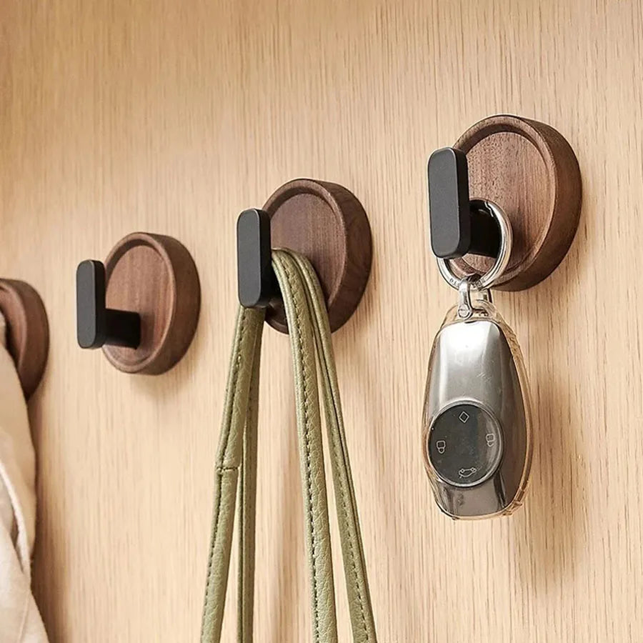 Stylish Wooden Wall Hooks for Hanging Keys & Towels - Fesara