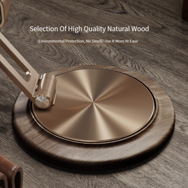 Adjustable Wooden Phone Stand with 360 Rotation