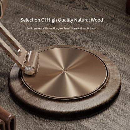 Adjustable Wooden Phone Stand with 360 Rotation